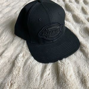 Dickies Juniors Black Logo Flat Brim SnapBack Cap